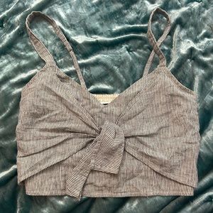 Abercrombie and Fitch bow tie stripe crop top